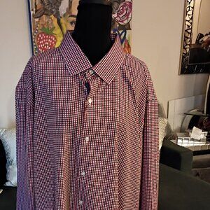 NAUTICA PERFORMANCE SUPER SHIRT RED WHITE BLACK MEN'S BIG TALL BUTTON DOWN  NWT